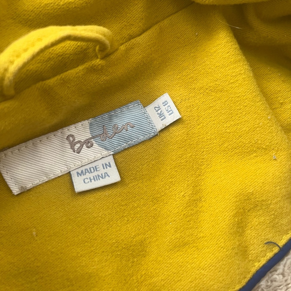Boden yellow warm duffle coat pea coat jacket toggles fleece 8 - Picture 10 of 14
